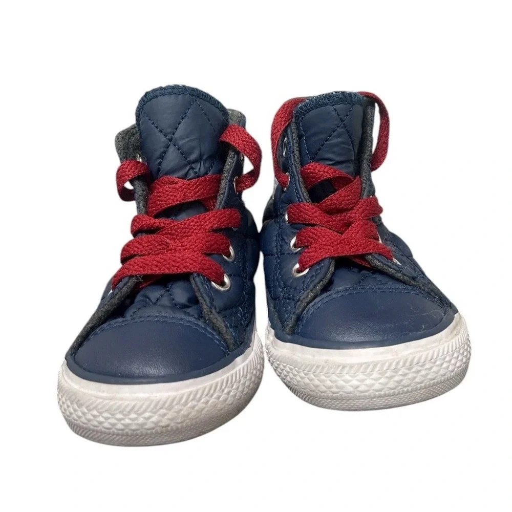 Converse‎ Chuck Taylor All Star Infant 6 Navy Blue Quilted Puffer High Top Zip